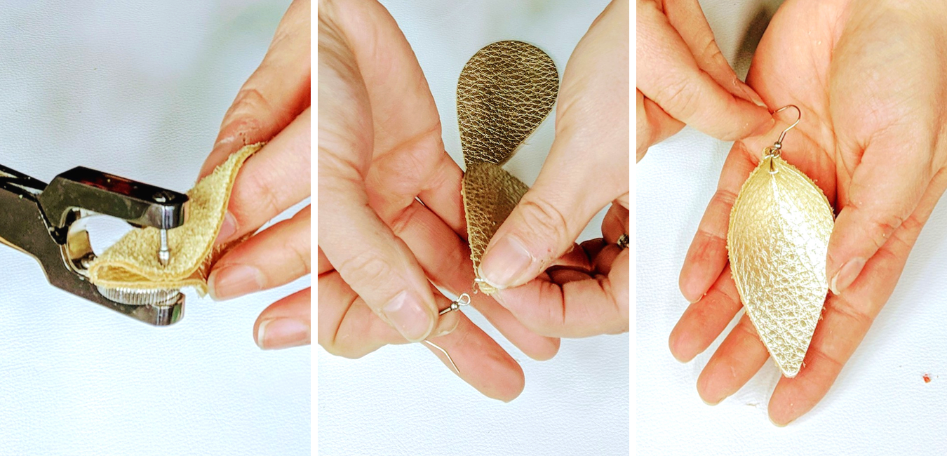 Simple steps to make leather earrings
