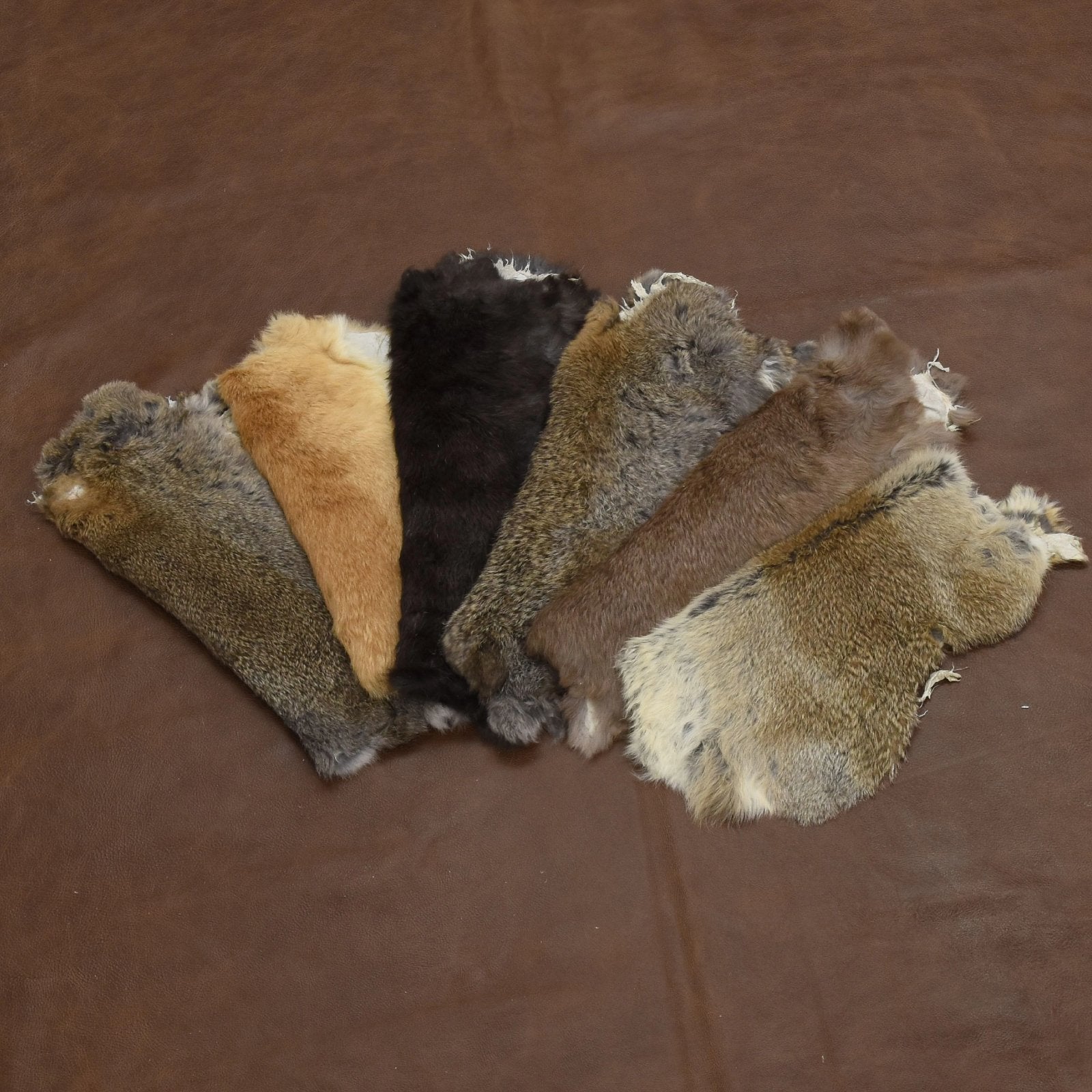 Soft Rabbit Fur Pelts - Packs & Singles, Natural Earth Tone / 6 | The Leather Guy