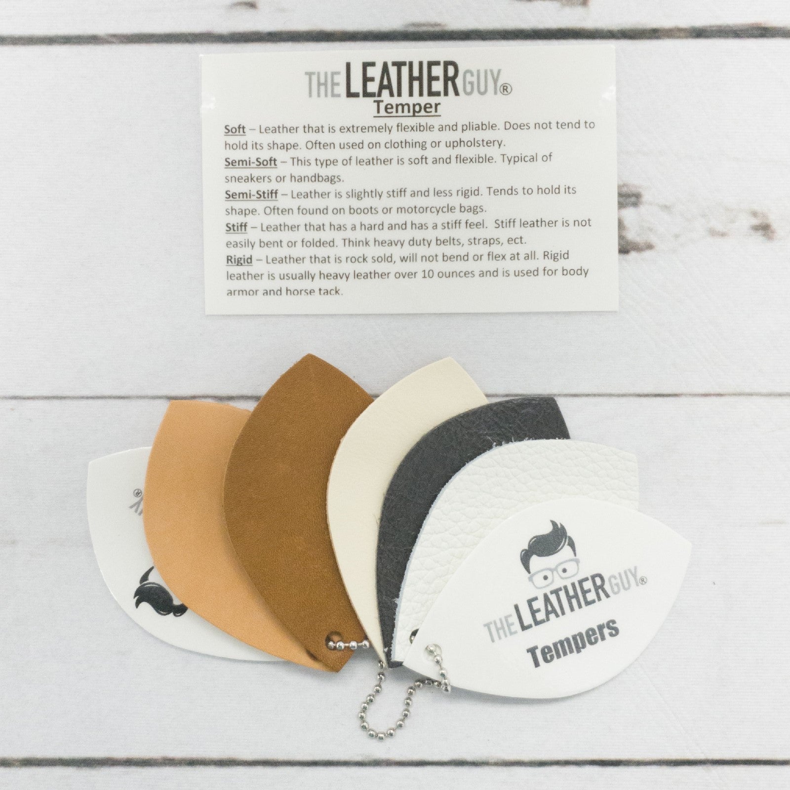 Leather Reference Sample Ring Beginner Information, Tempers | The Leather Guy