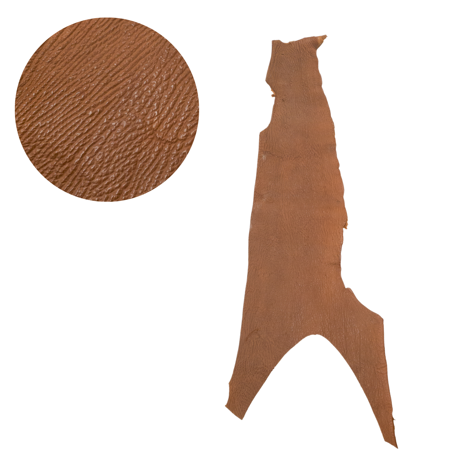 Genuine Shark Leather Tobacco Project Pieces, 3 - 5 oz, Small / Side | The Leather Guy