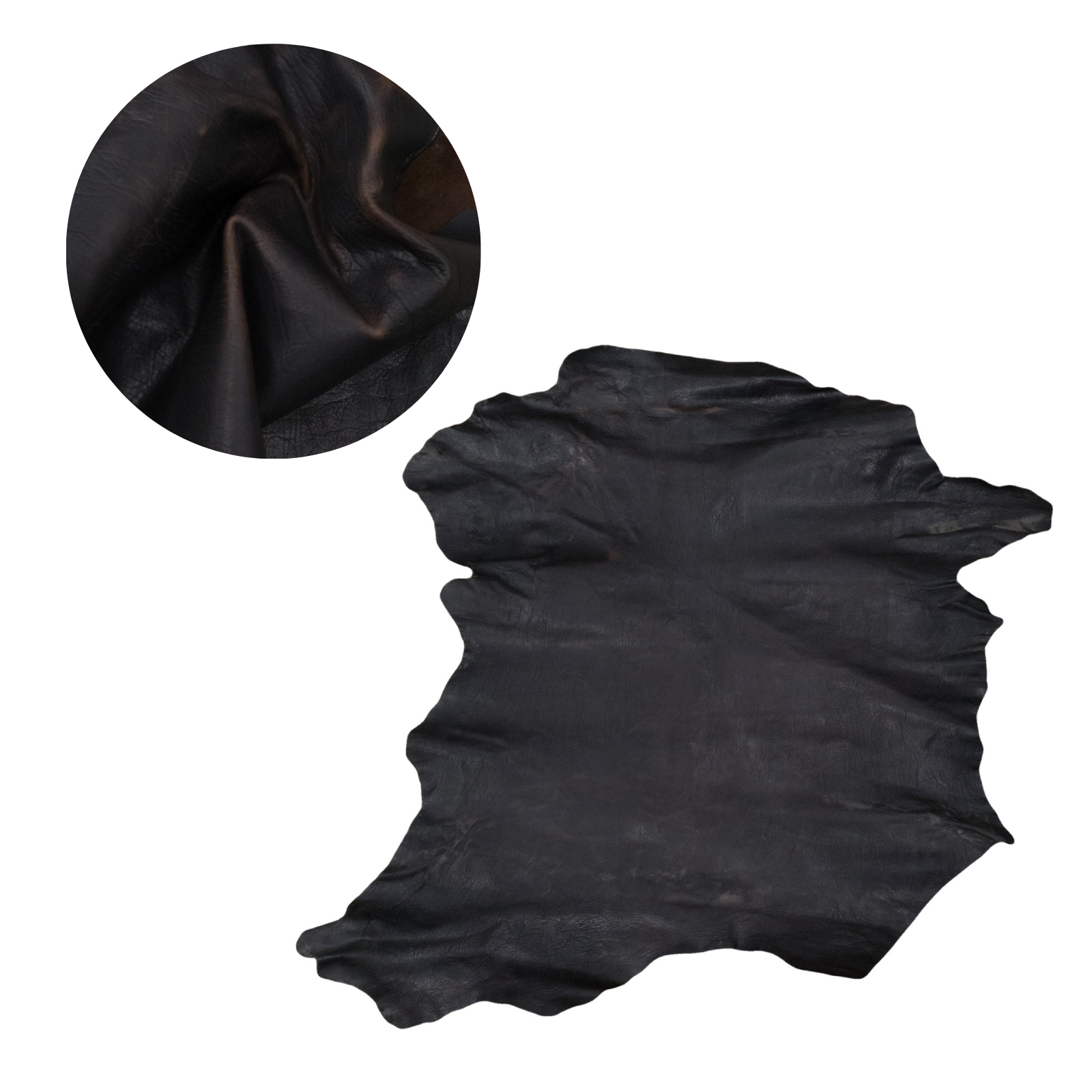 Goat Hide Oil Tan, 3-10 Sq Ft, 2-4 oz, Colors, Cooled Lava Rock / 5-6 Sq Ft | The Leather Guy
