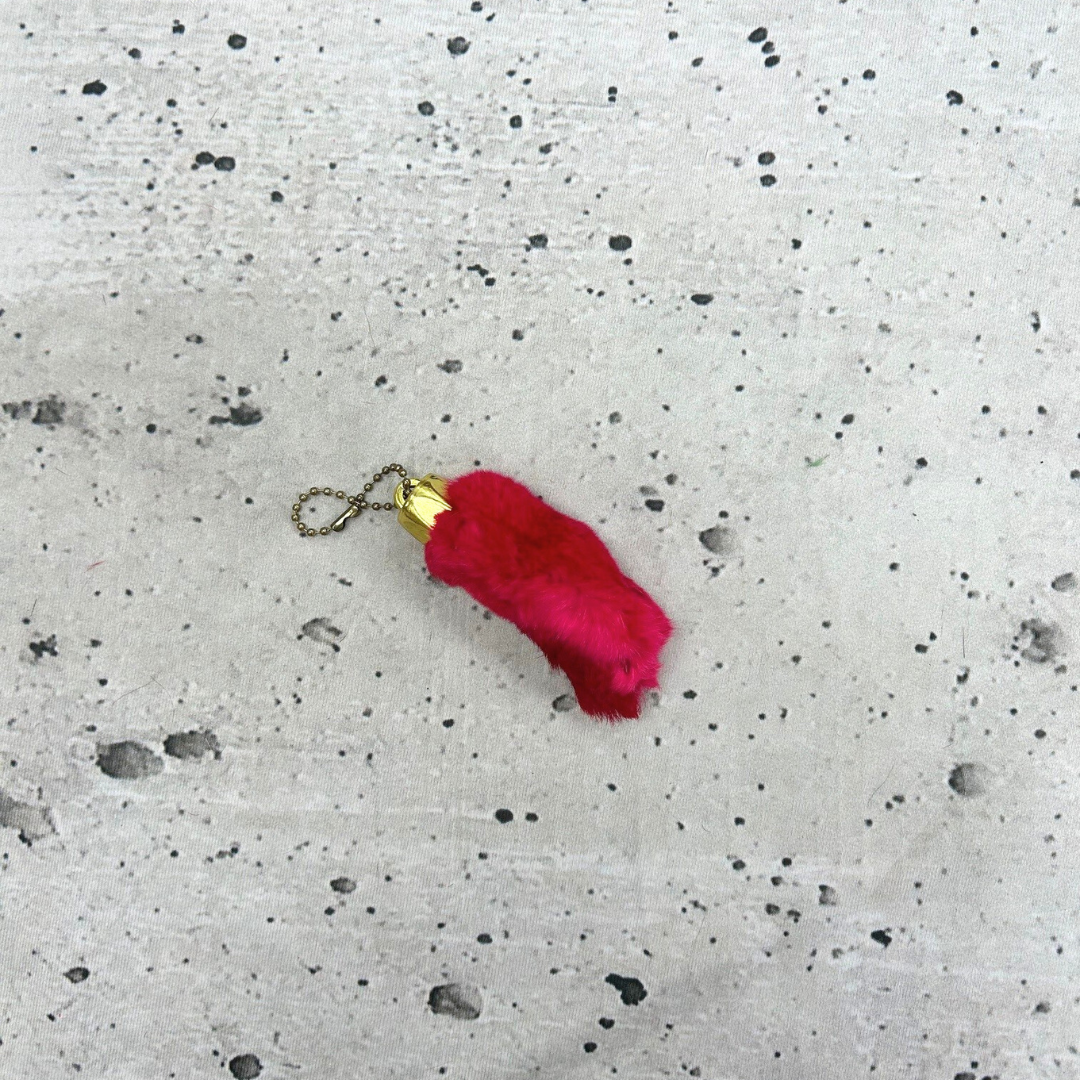 Craft Grade Rabbit Foot Keychain – Assorted Colors – Real Fur for Crafts, Hot Pink | The Leather Guy
