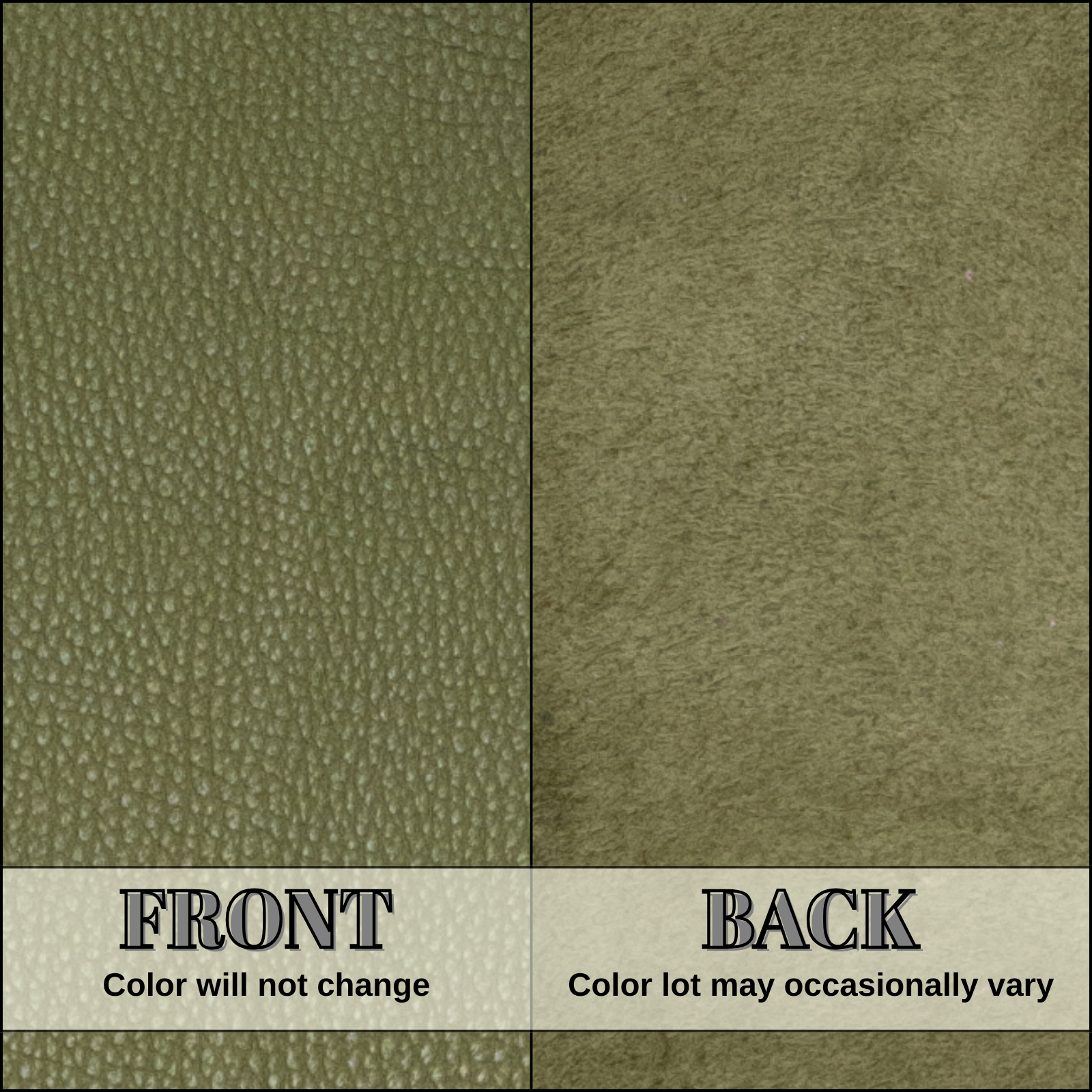 Green Cowhide Leather – Pebble Grain 3–4 oz | Army Soldier Green, | The Leather Guy