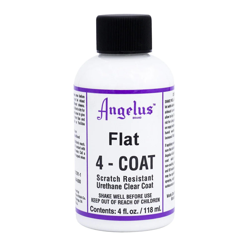 Angelus Flat 4-Coat Matte Finish – 4 oz Acrylic Leather Finisher, | The Leather Guy