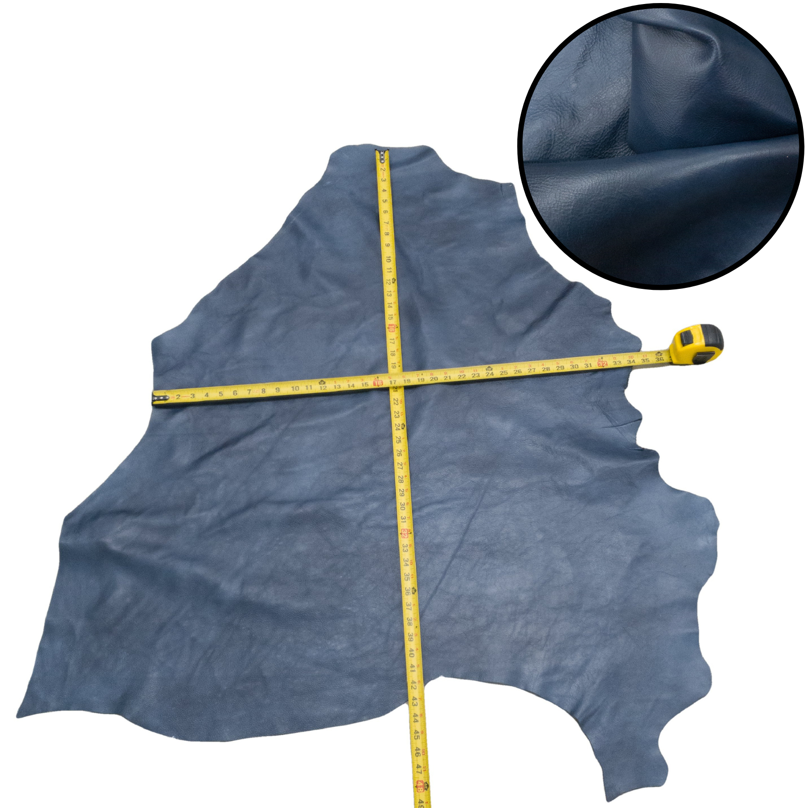 Blues, 3-8 Sq Ft Upholstery Cowhide Project Pieces,  | The Leather Guy