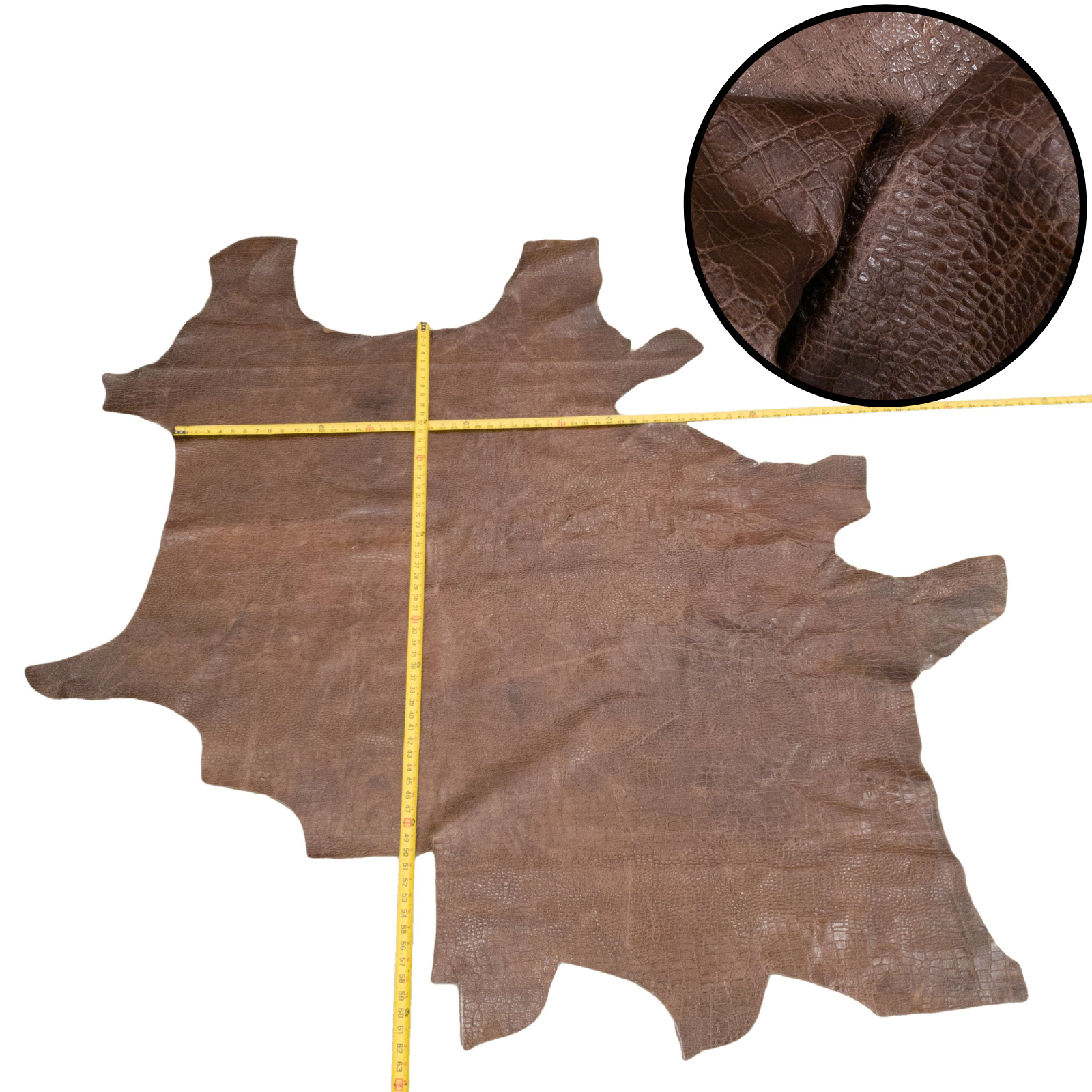 Embossed, 4-21 Sq Ft Upholstery Cowhide Project Pieces, Rustic Mahogany (3-4 oz) / 14 / 1 | The Leather Guy