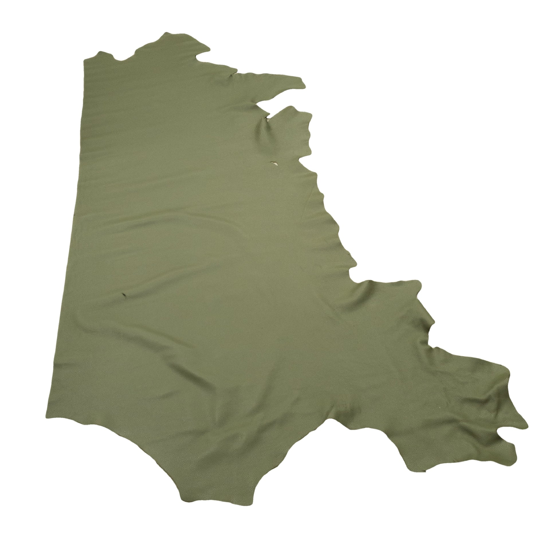 Green Cowhide Leather – Pebble Grain 3–4 oz | Army Soldier Green, Side / 15 - 17 | The Leather Guy