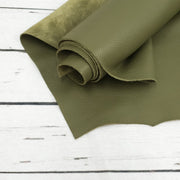 Army Green Cowhide Leather – Pebble Grain 3–4 oz | Fort Bliss Green, | The Leather Guy