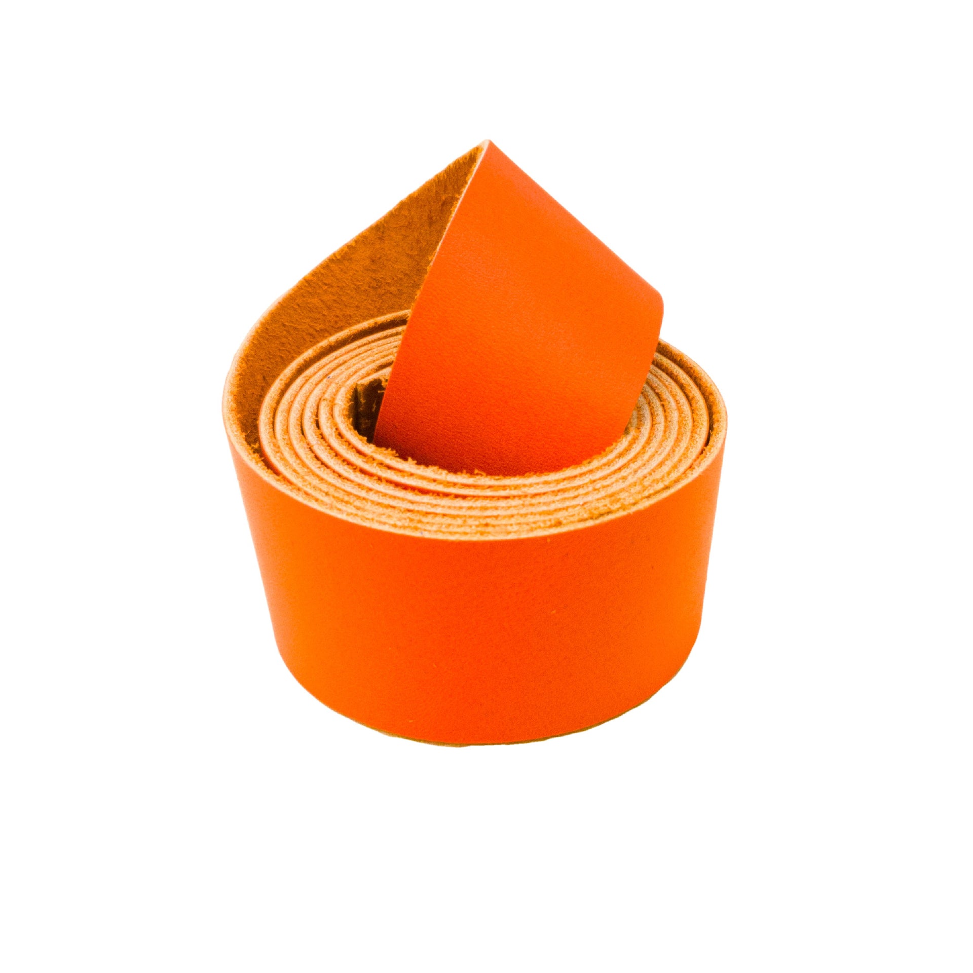 SB Foot Non-stock Leather 60" Strap, Various Colors 5-6/10-11 oz, Authentic (Blaze Orange) / 1 1/2" / 60" | The Leather Guy