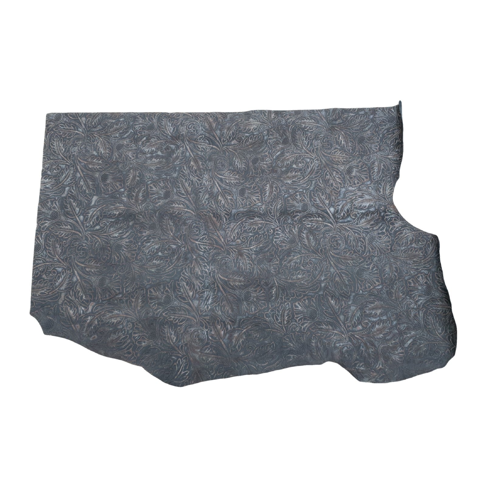 Fashion Embossed, 2-20 Sq Ft, Non-Stock Handbag Cowhide Sides and Project Pieces, Autumn Blues / 6.5-7.5 / BOTTOM | The Leather Guy