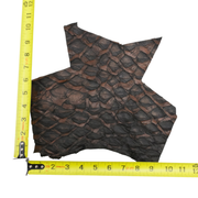 Pirarucu Amazon Bass Leather, Under 1 - 1 Sq Ft Project Pieces, Black and Caramel / Under 1 Sq Ft / 2 | The Leather Guy