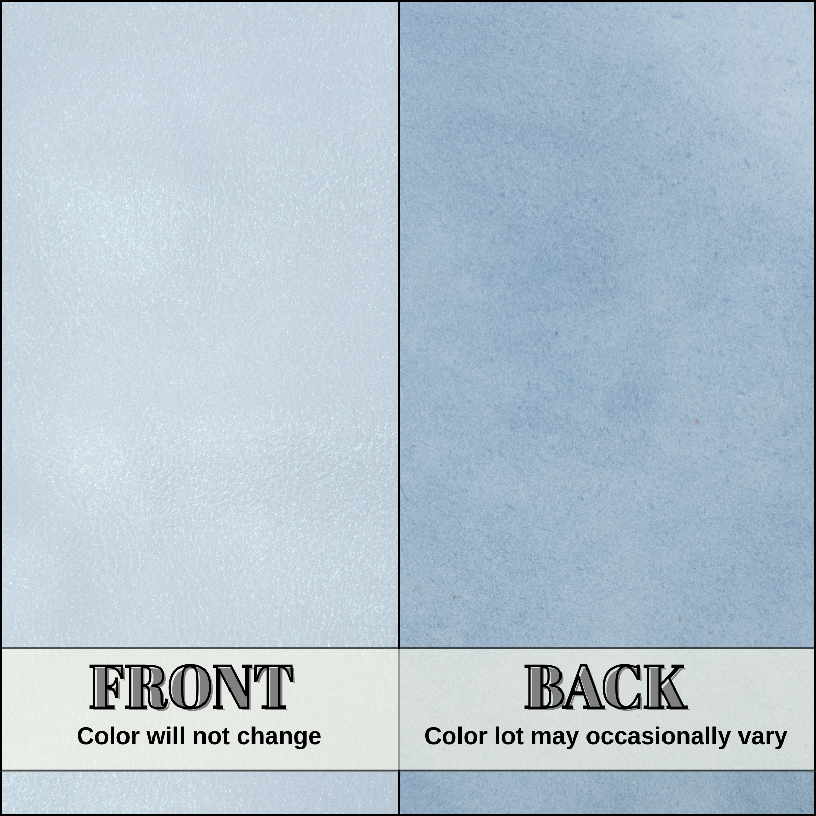Soft Blue Cowhide Leather – Flat Grain 3–4 oz | Bluebell Mist, | The Leather Guy