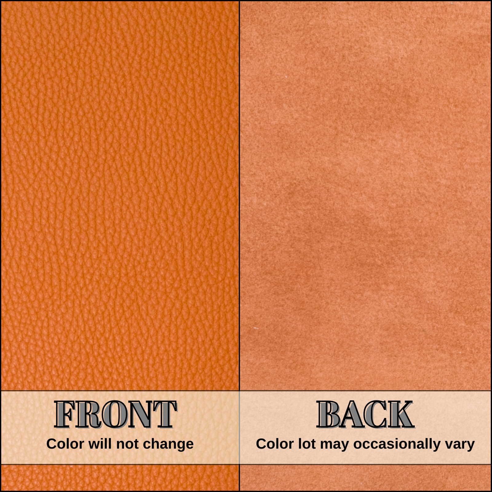 Burnt Orange Cowhide Leather – Pebble Grain 3–4 oz | Boca Burnt Orange, | The Leather Guy