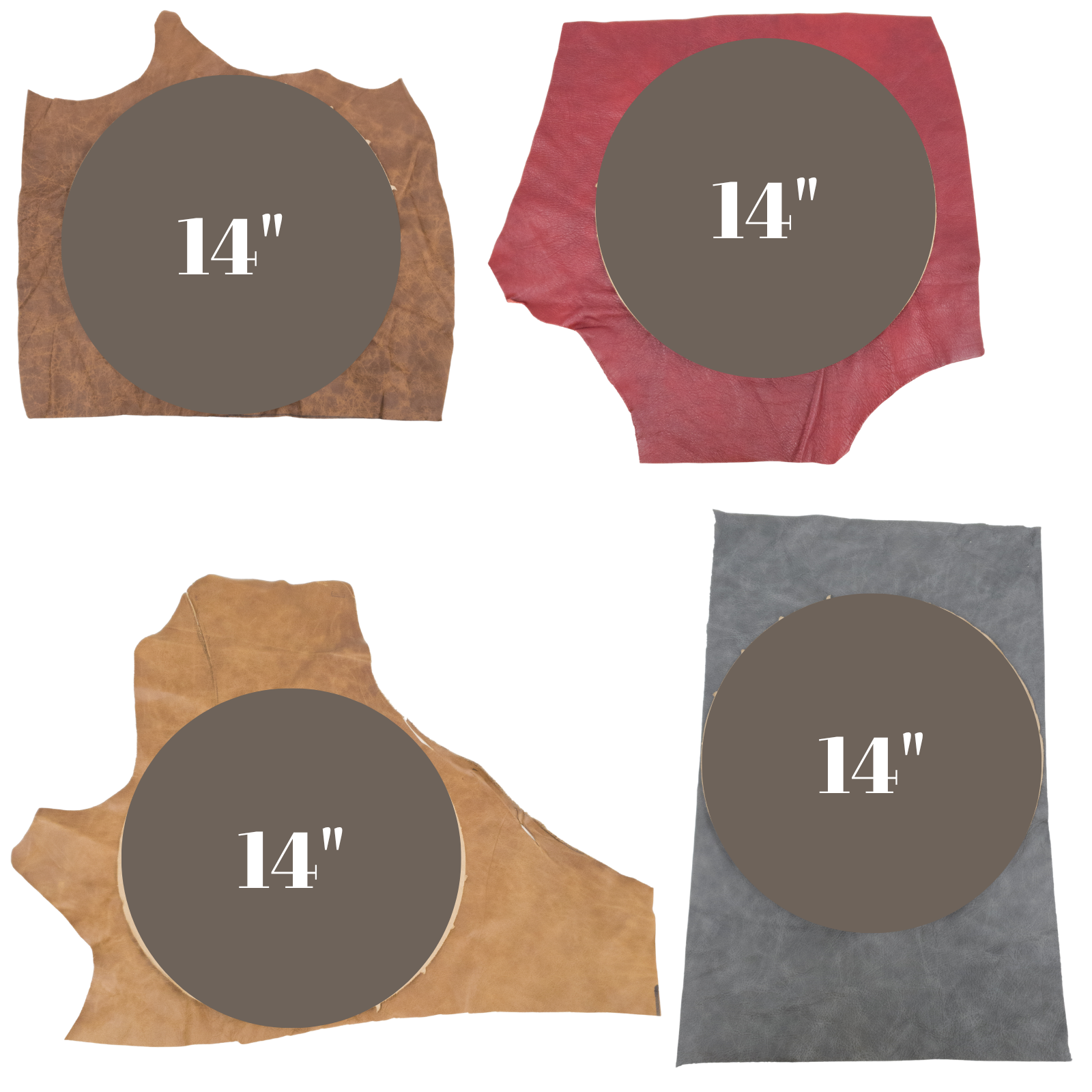 Upholstery Project Pieces Cowhide Leather – 2–4 oz Various Grain – Fits 14” & 19” Bar Stool Tops, | The Leather Guy