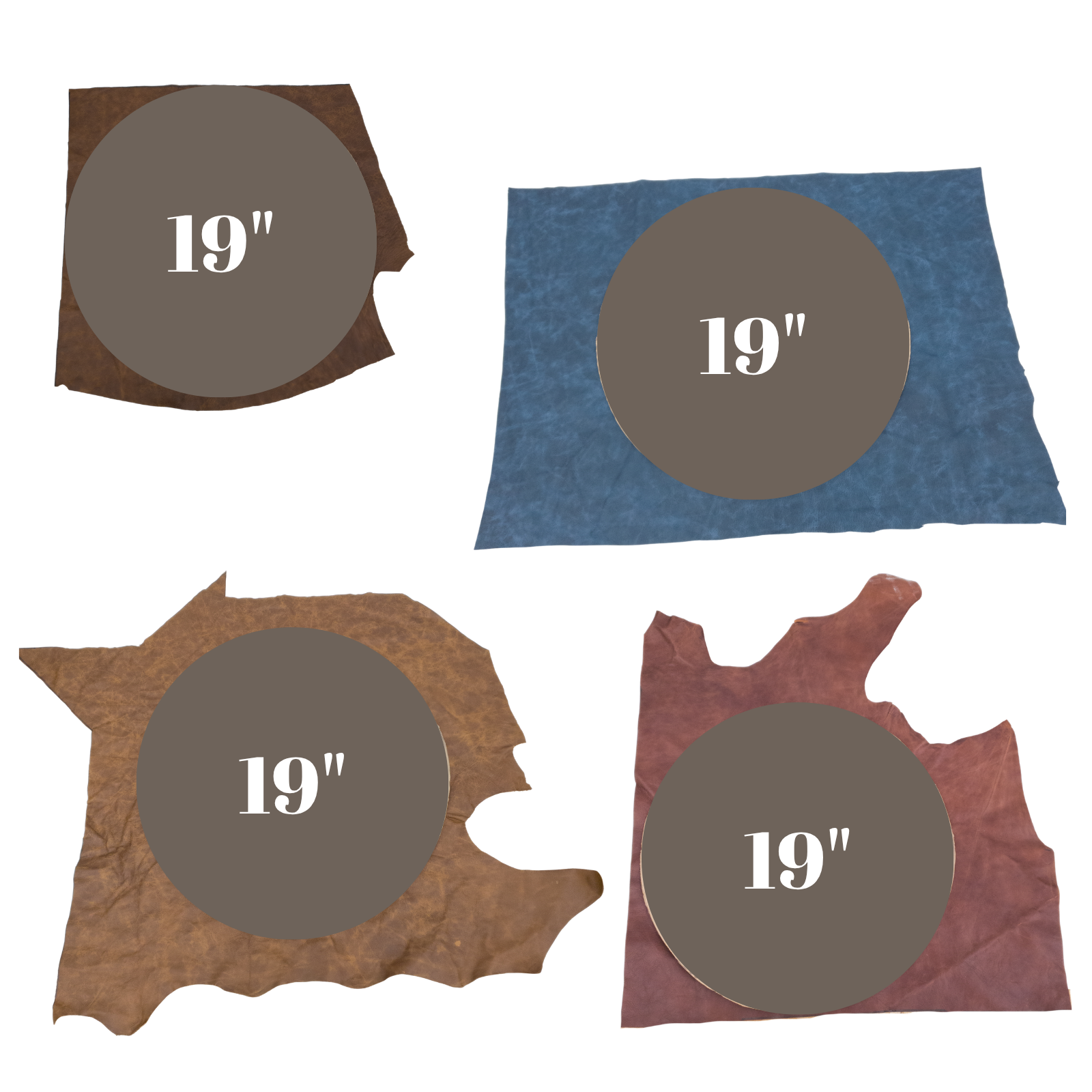 Upholstery Project Pieces Cowhide Leather – 2–4 oz Various Grain – Fits 14” & 19” Bar Stool Tops, | The Leather Guy