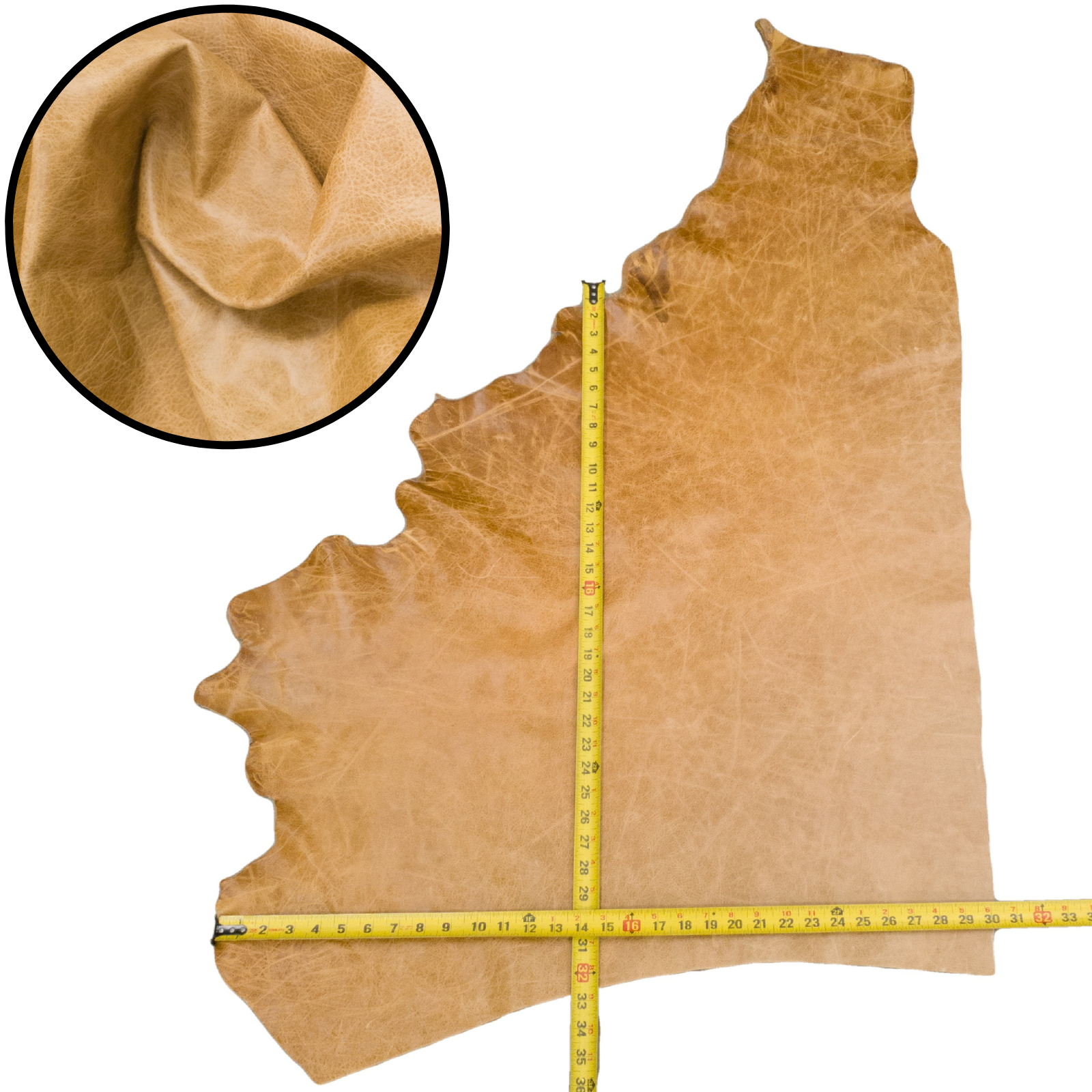 Light Browns, 4-20 Sq Ft Upholstery Cowhide Project Pieces, Beach Sand / 6 / 4 | The Leather Guy