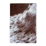 Bi Color Brown and Off White Hair on Cow Hide Pre-cuts, | The Leather Guy