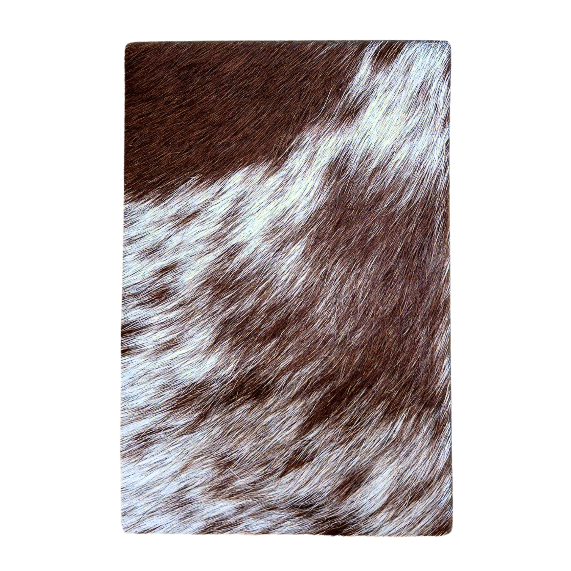 Bi Color Brown and Off White Hair on Cow Hide Pre-cuts, | The Leather Guy