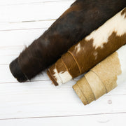 Bi-Color Browns, 4-8 Sq Ft Hair-on Cowhide Project Pieces,  | The Leather Guy