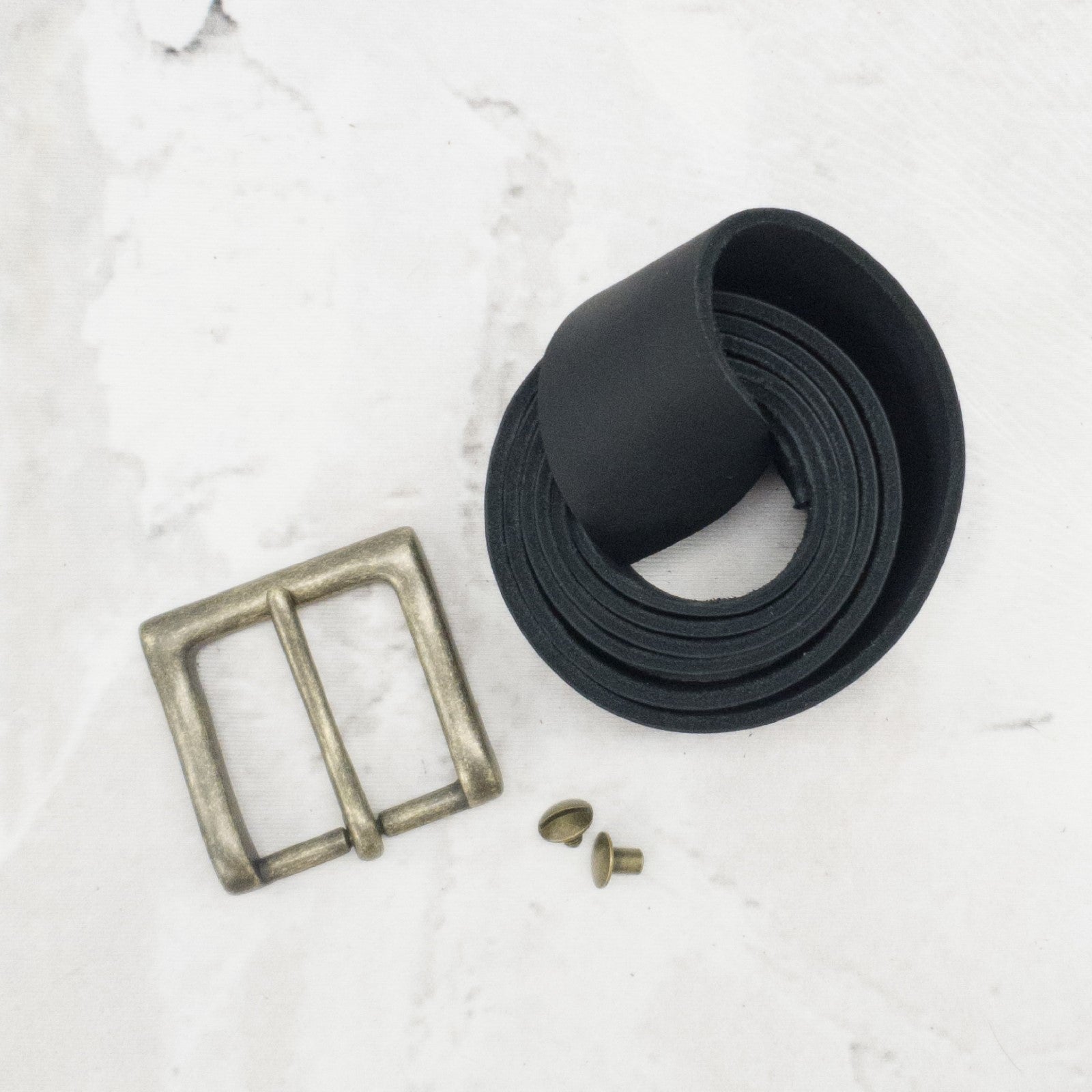 Belt Maker Kit, 8-9 oz, Black / Antique Brass / Without | The Leather Guy