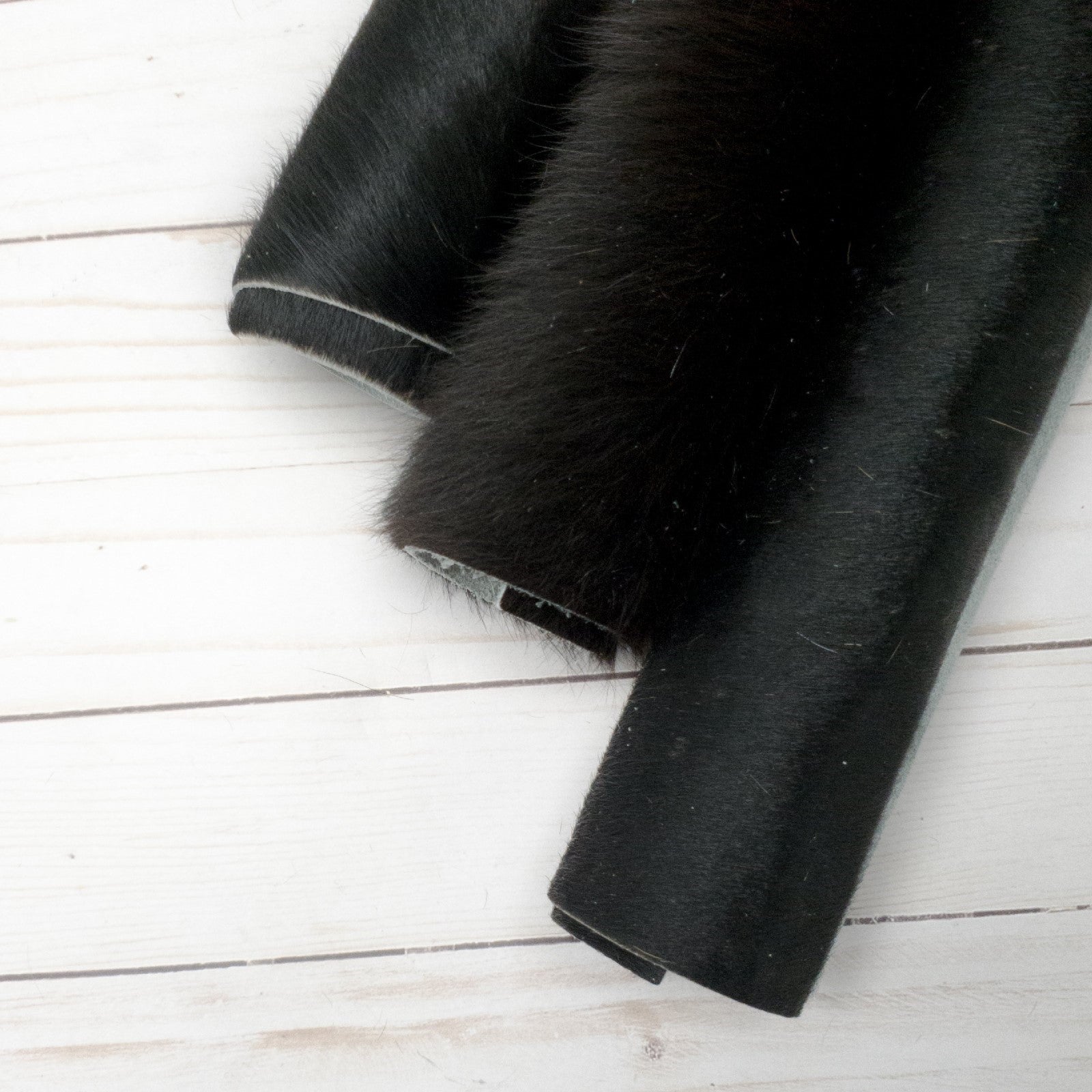 Black, 3-8 Sq Ft Hair-on Cowhide Project Pieces,  | The Leather Guy