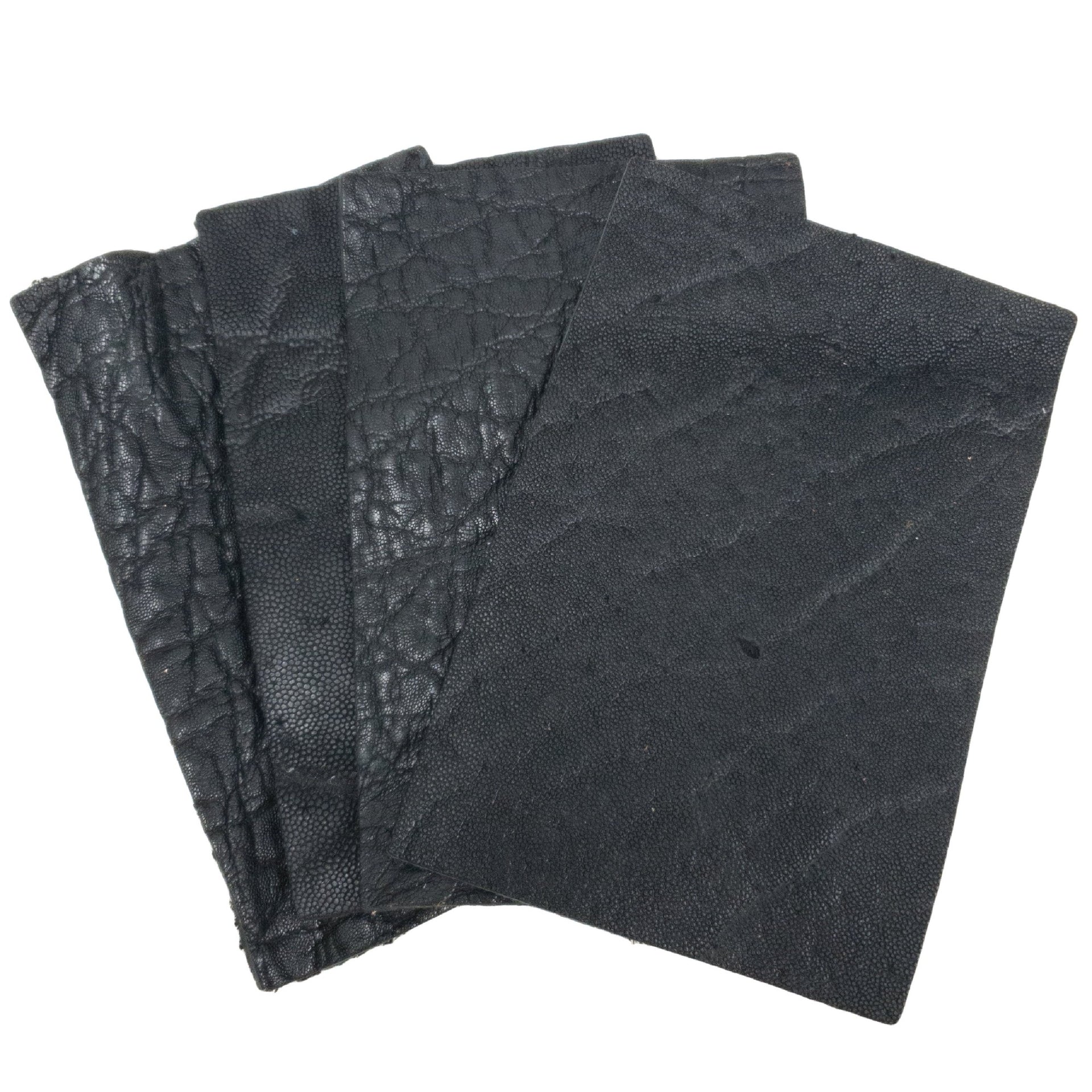 Genuine Elephant Nonstock Pre-cuts, 4.5-5.5 oz, Various Colors, Black Licorice / 4" x 6" | The Leather Guy