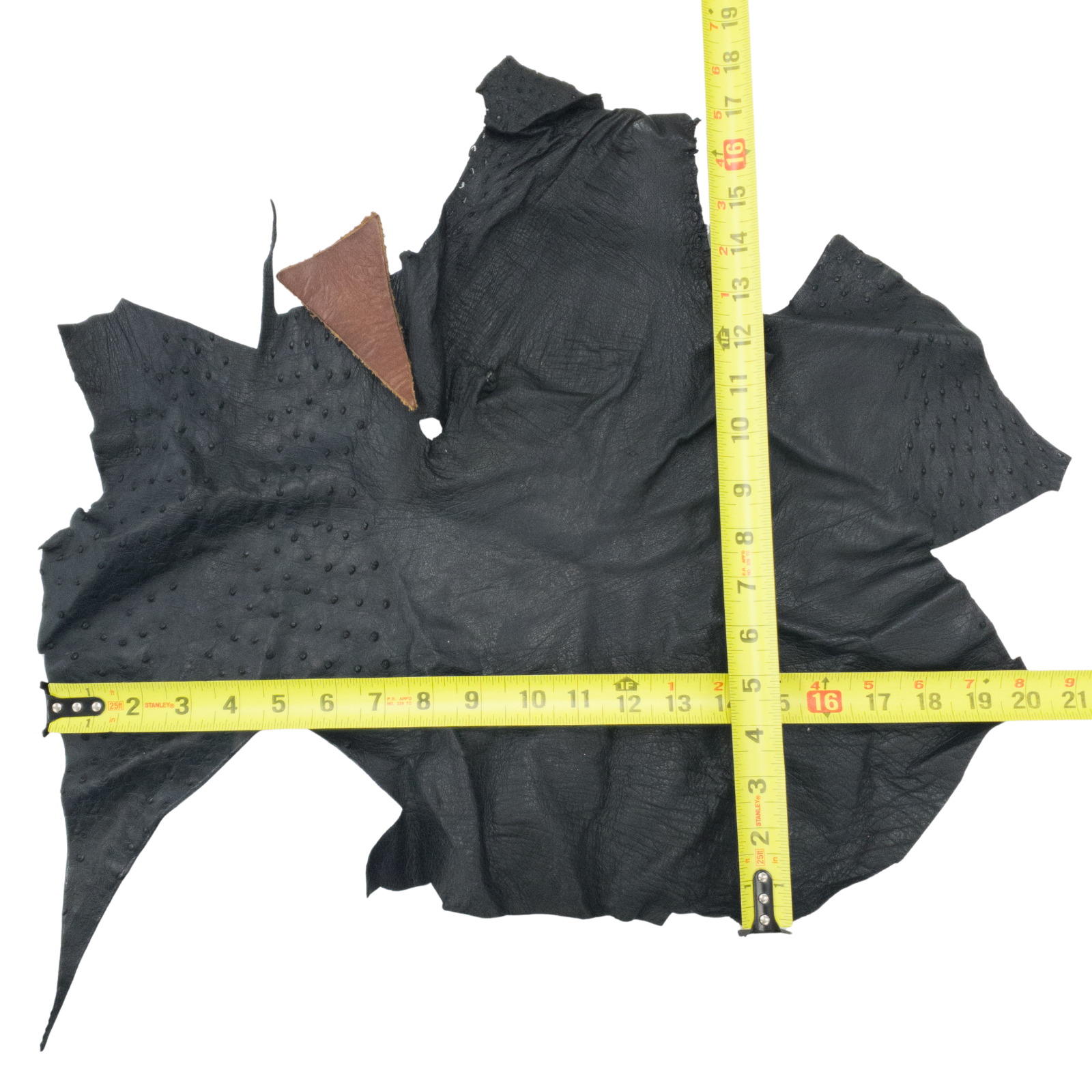 Ostrich, 1-2 Sq Ft, Project Pieces, Black / 1 Sq Ft / 2 | The Leather Guy