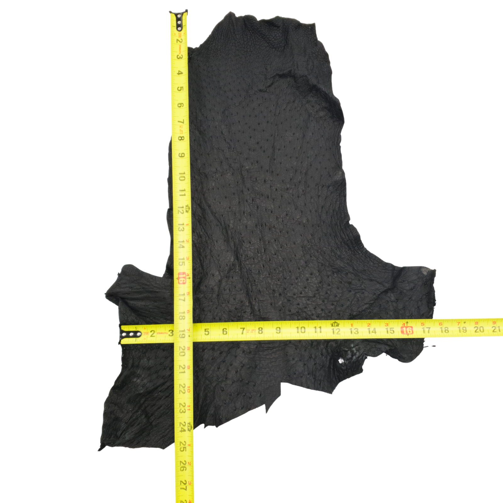 Ostrich, 1-2 Sq Ft, Project Pieces, Black / 1 Sq Ft / 4 | The Leather Guy