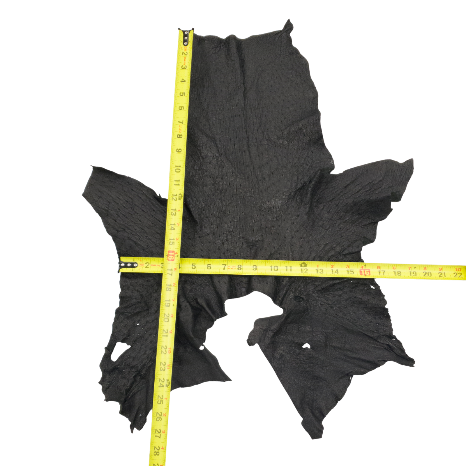 Ostrich, 1-2 Sq Ft, Project Pieces, Black / 1 Sq Ft / 5 | The Leather Guy