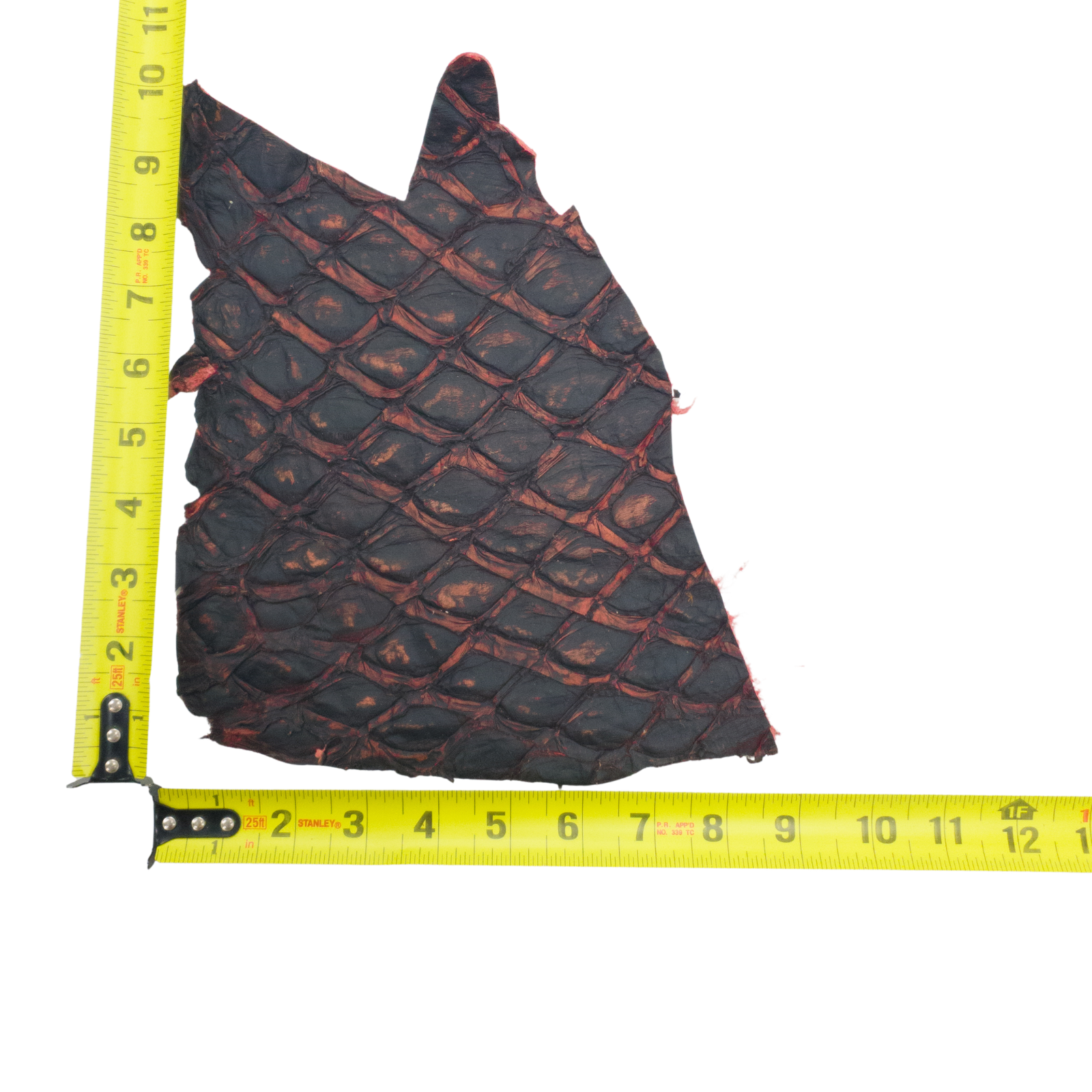 Pirarucu Amazon Bass Leather, Under 1 - 1 Sq Ft Project Pieces, Bleeding Heart / Under 1 Sq Ft / 1 | The Leather Guy