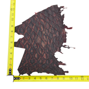 Pirarucu Amazon Bass Leather, Under 1 - 1 Sq Ft Project Pieces, Bleeding Heart / Under 1 Sq Ft / 2 | The Leather Guy