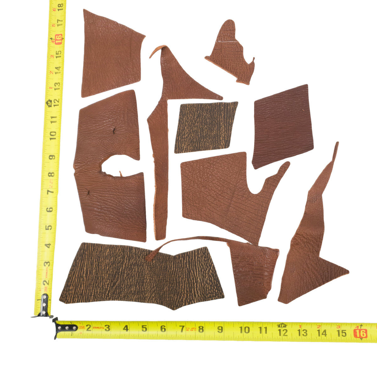Exotic Mixed Color Leather Scrap and pieces, 1-5 oz, Remnant Bundle, Shark Pieces | The Leather Guy