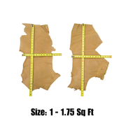 Genuine Ostrich, 0.5-2 Sq Ft, Project Pieces, Khaki Tan / Small | The Leather Guy