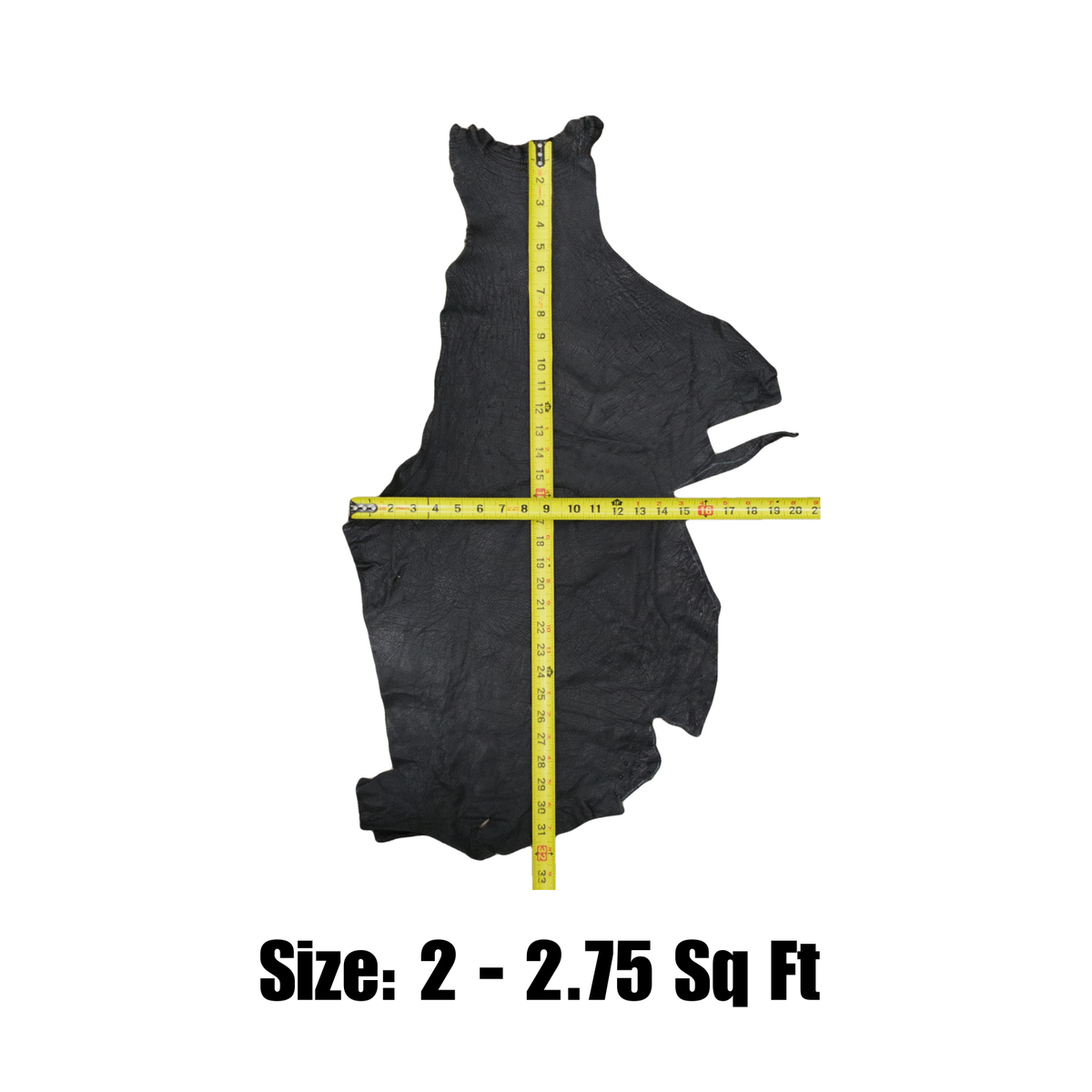 Genuine Ostrich, 0.5-2 Sq Ft, Project Pieces, Black / Large | The Leather Guy
