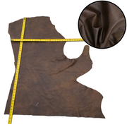 Dark Browns, 3-16 Sq Ft Upholstery Cowhide Project Pieces, Caramel Fudge / 6 / 1 | The Leather Guy