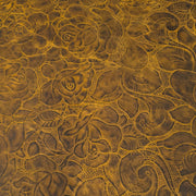 Fashion Embossed, Non-Stock Handbag Cowhide Pre-Cuts, Caramel Rose / 4x6 | The Leather Guy