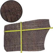 Embossed, 4-21 Sq Ft Upholstery Cowhide Project Pieces, Charred Gator / 4 / 1 | The Leather Guy