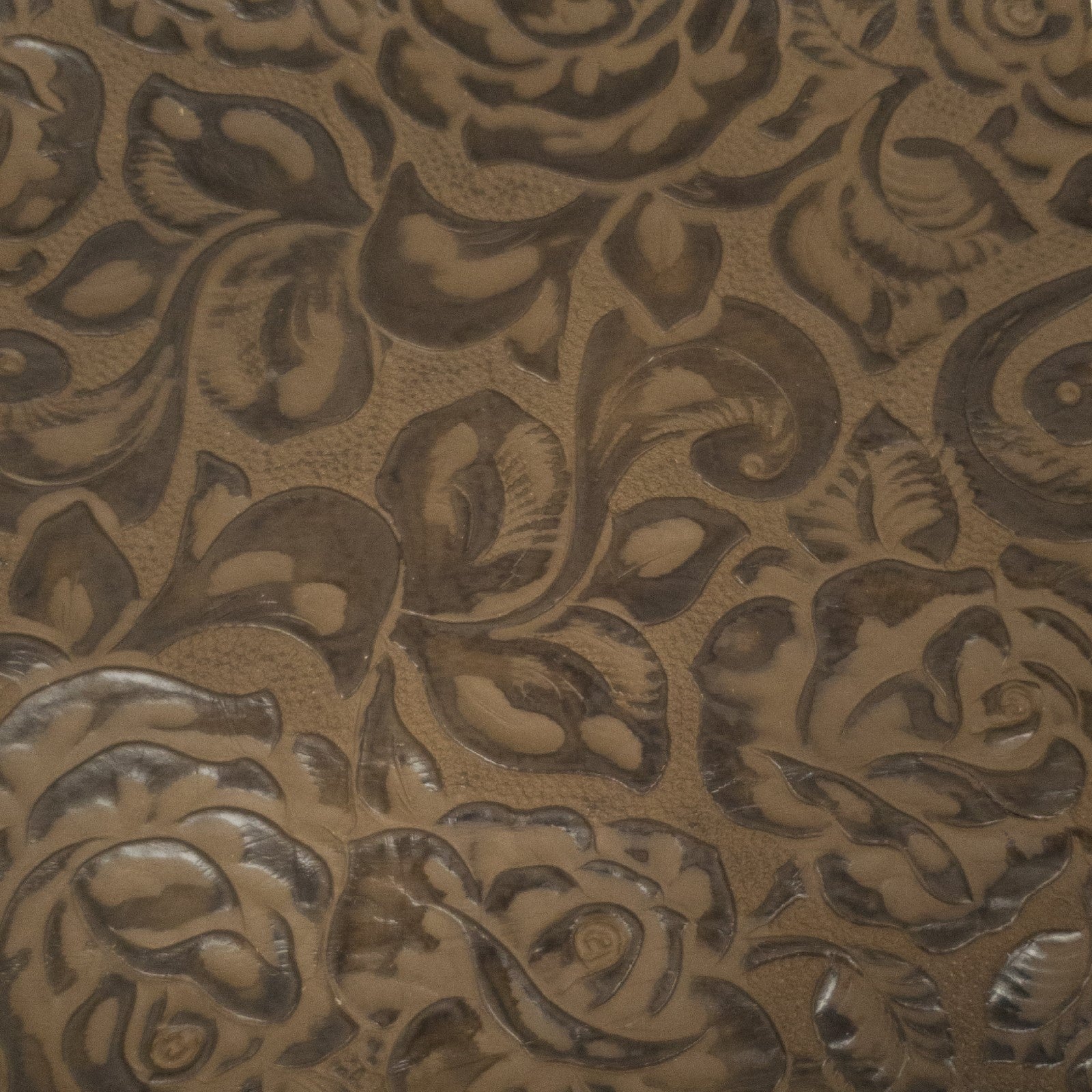 Fashion Embossed, Non-Stock Handbag Cowhide Pre-Cuts, Chocolate Rose / 4x6 | The Leather Guy