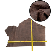 Embossed, 4-21 Sq Ft Upholstery Cowhide Project Pieces, Cinnamon Soot / 5 / 1 | The Leather Guy