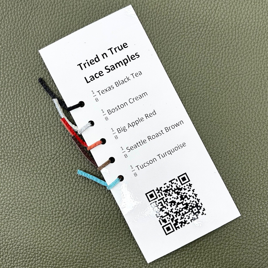 The Leather Guy Essential Leathers Sample Rings, Tried n' True Lace 1/8" | The Leather Guy