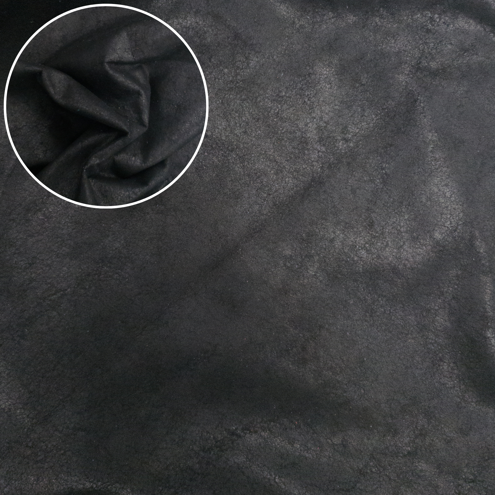 Surplus Fashion, 3-8 Sq Ft, 1-3 oz, Lamb Hides, Satin Crackle Black / 5-6 | The Leather Guy