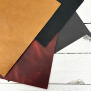 Oil Tanned Cowhide Leather Sheets – 3–4 oz Journal Sizes | Summits Edge, | The Leather Guy