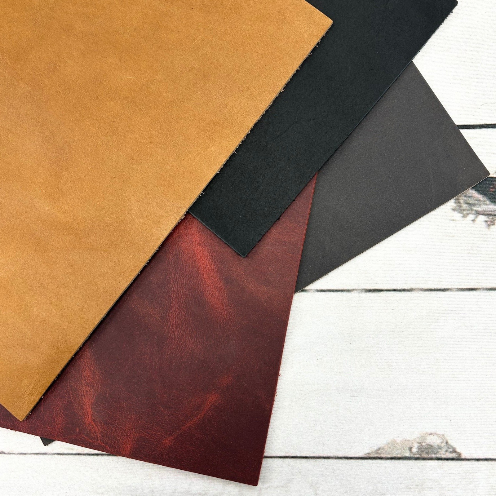 Oil Tanned Cowhide Leather Sheets – 3–4 oz Journal Sizes | Summits Edge, | The Leather Guy