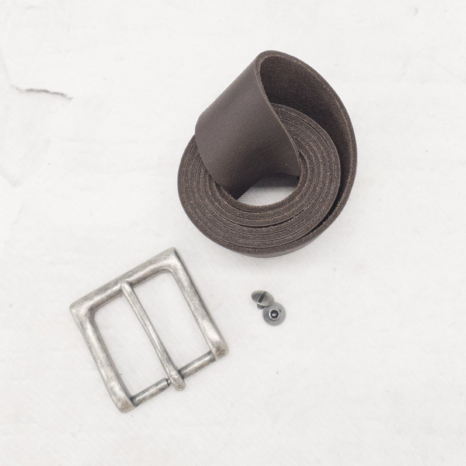 Belt Maker Kit, 8-9 oz, Dark Brown / Antique Nickel / Without | The Leather Guy