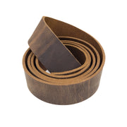 Rustic Non-Stock Pre-cut Belt Blanks, 1.5” x 54”, 8-9oz, Dark Brown | The Leather Guy