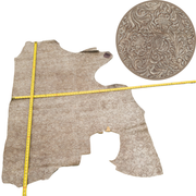 Fashion Embossed, 2-20 Sq Ft, Non-Stock Handbag Cowhide Sides and Project Pieces, Flowing Floral Tan / 12 / 1 | The Leather Guy