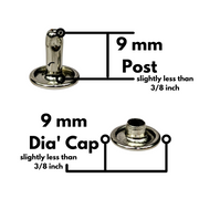 7 MM & 9 MM Double Cap Rivets 10 pk & 100 pk,  | The Leather Guy