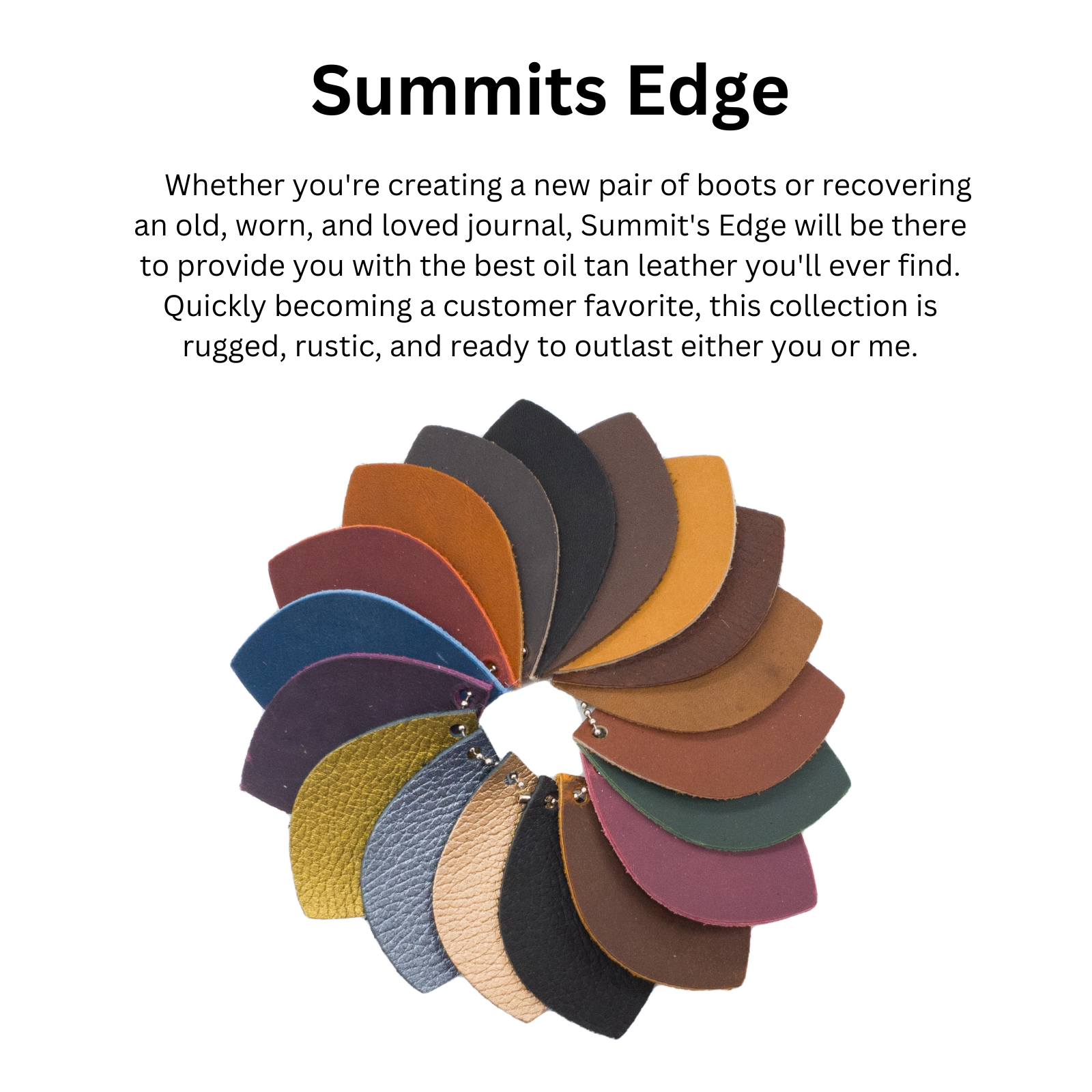 The Leather Guy Essential Leathers Sample Rings, Summit's Edge | The Leather Guy