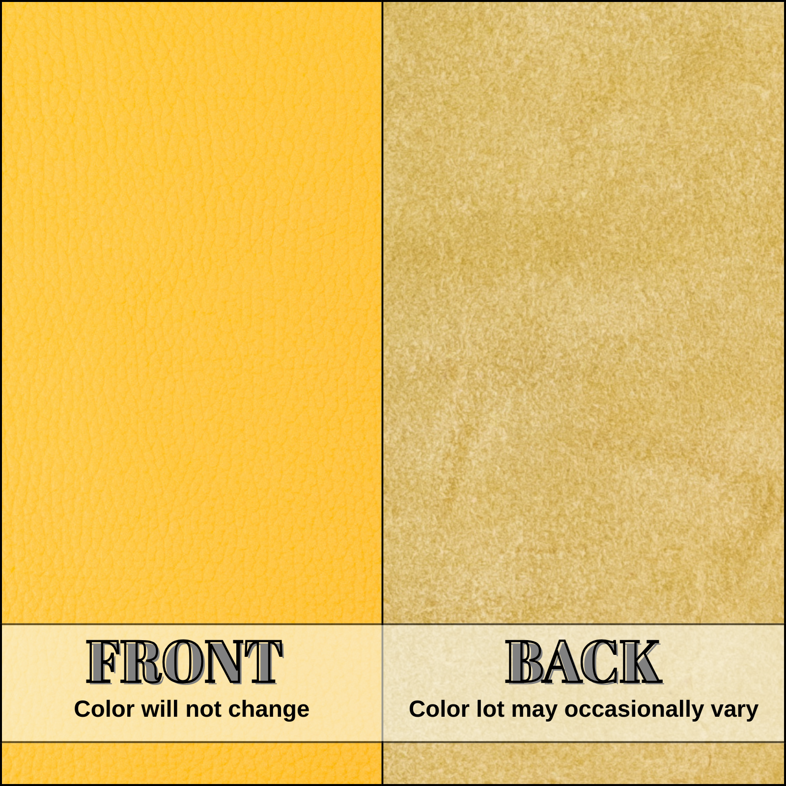 Bright Yellow Cowhide Leather – Pebble Grain 3–4 oz | Hawkeye Yellow, | The Leather Guy