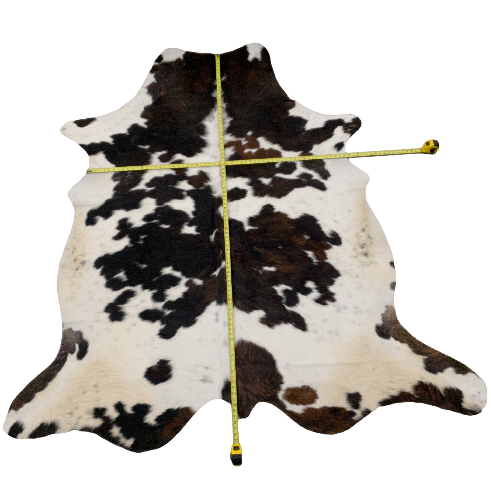 Tri-Color Black/Brown/Off White 57" x 83" Cowhide Rug,  | The Leather Guy